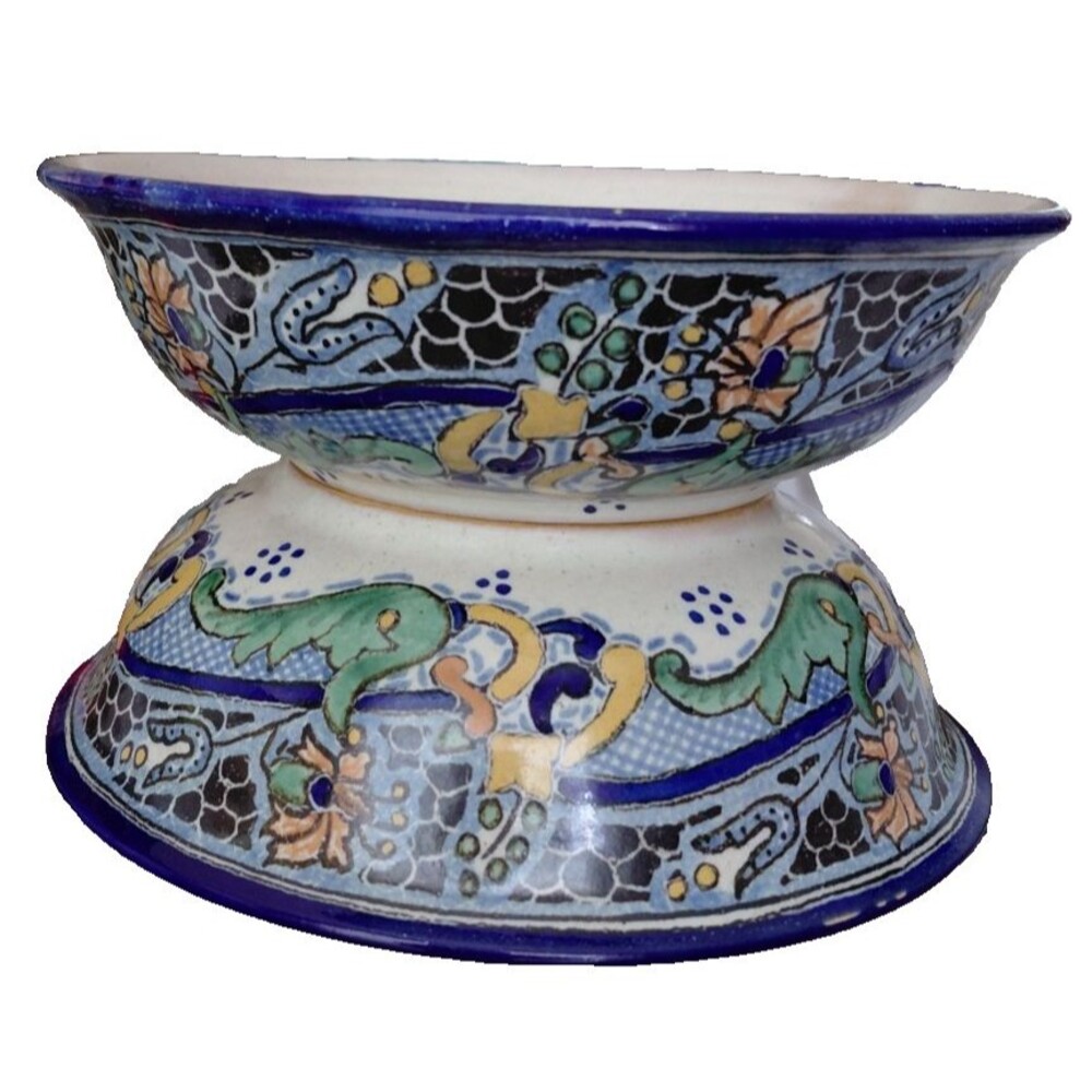 Set of 2 Signed and numbered matching Uriarte Pueblo Talavera Bowls  1970-1985